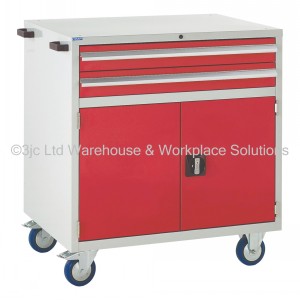 Euroslide Storage Cabinet Mobile 2 Drawers & Cupboard